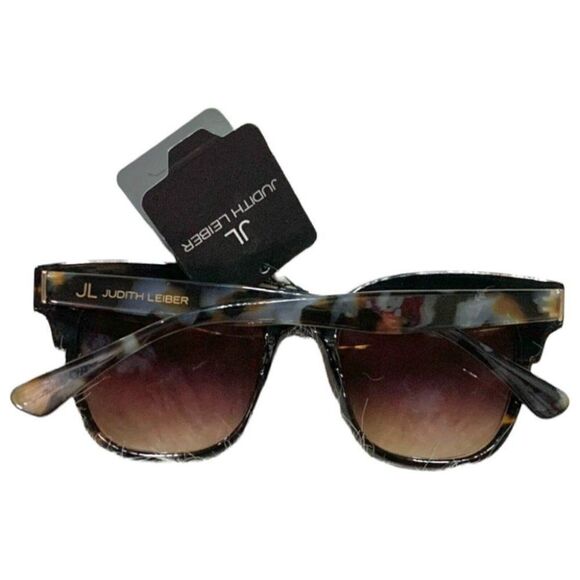 Judith Leiber Uva Sunglasses Brown Tortoise Square‎ Classic Cat Eye Textured main image 12